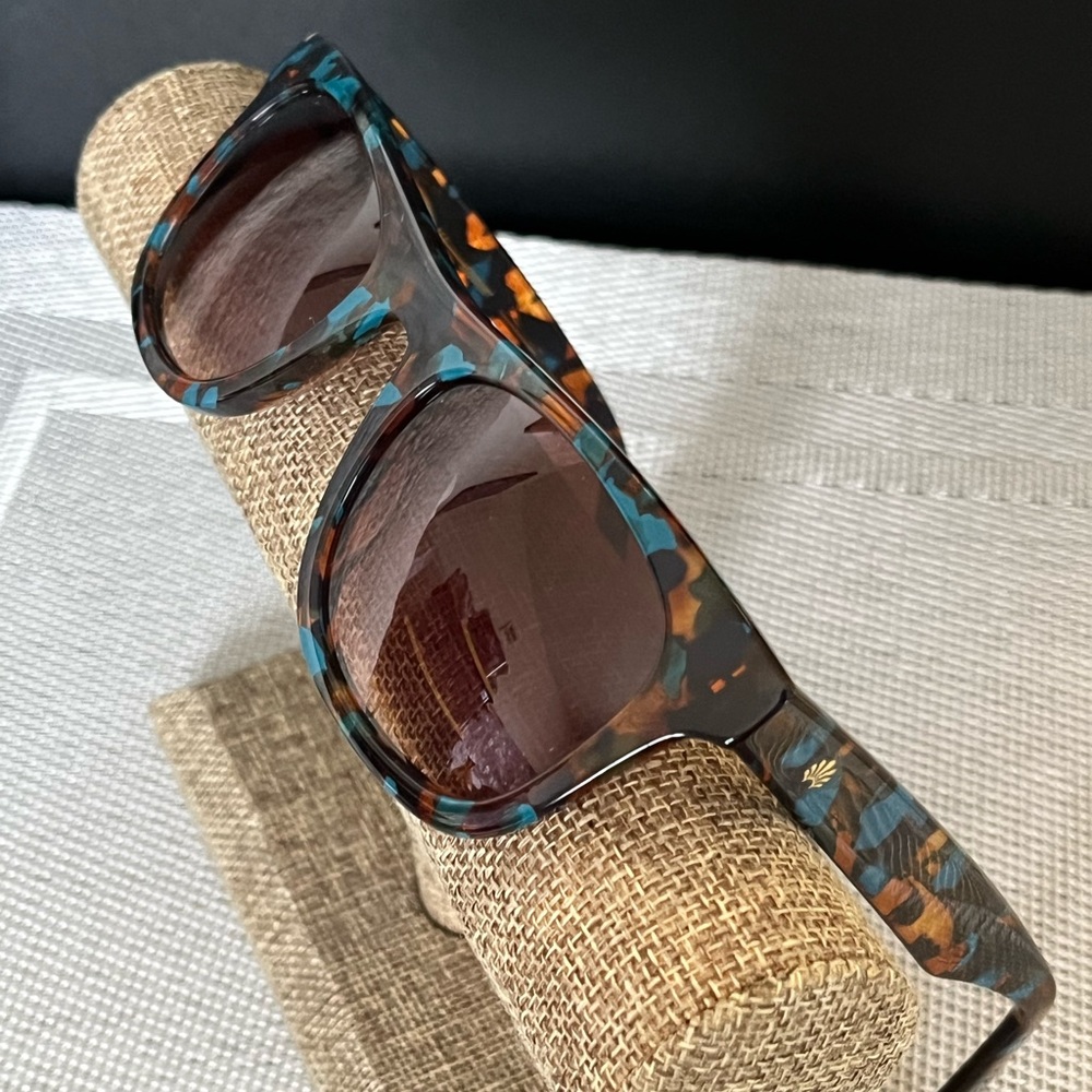 LELE SADOUGHI NWOT AUTHENTIC ‘BROADWAY’ BLUE/BROWN DESIGN SUNGLASSES